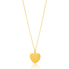 Load image into Gallery viewer, 9ct Yellow Gold Silver Filled Plain Heart Pendant in 12mm