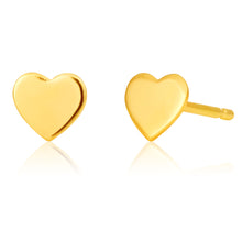 Load image into Gallery viewer, 9ct Gold Silver Filled I Love You Heart studs 5mm Earrings
