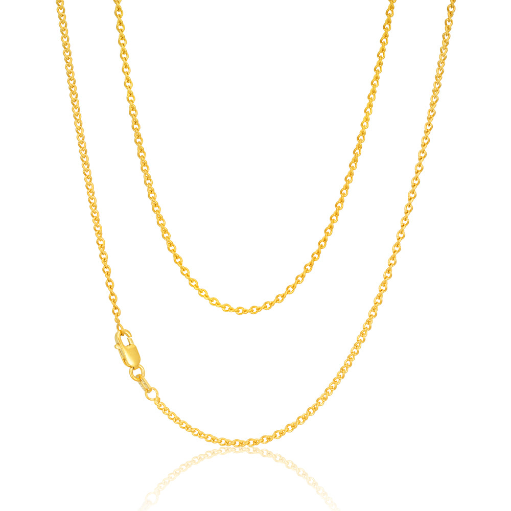 9ct Yellow Gold Silver Filled 45cm Chain 50gauge