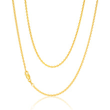 Load image into Gallery viewer, 9ct Yellow Gold Silver Filled 45cm Chain 50gauge