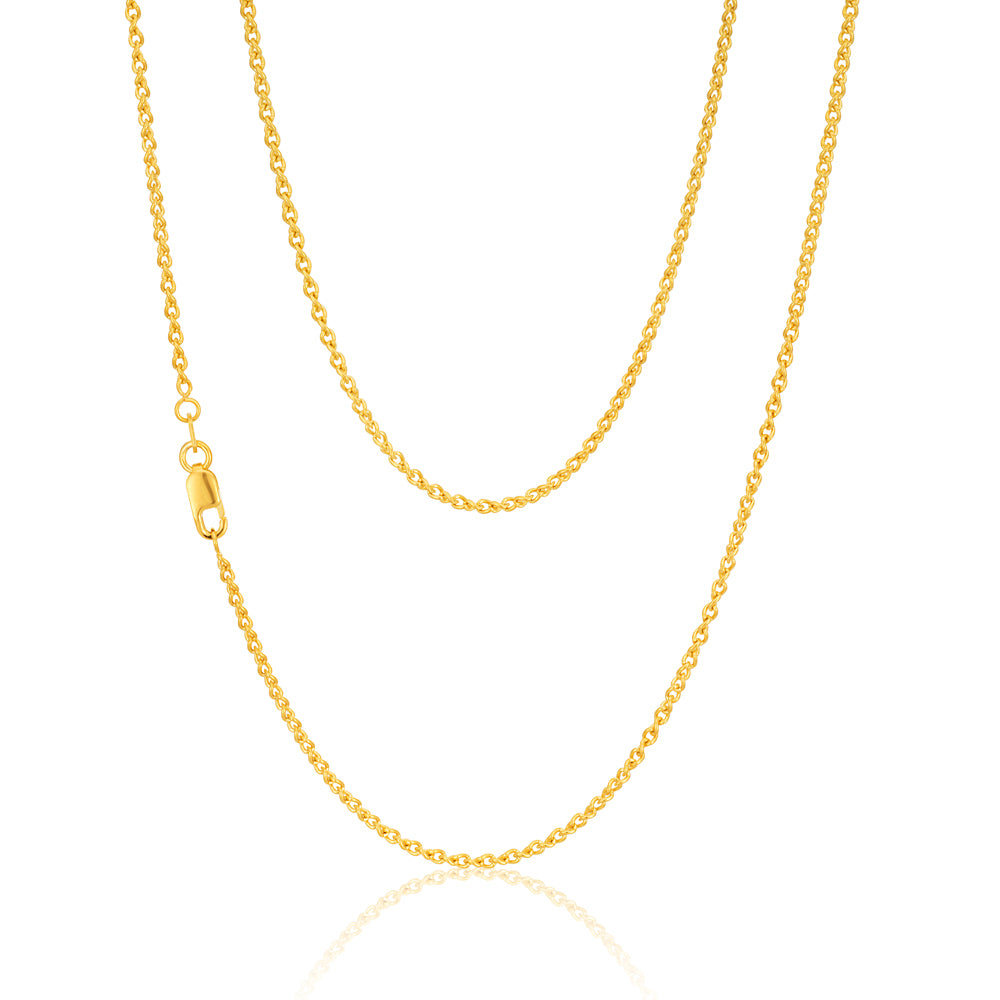 9ct Yellow Gold Silver Filled 50cm Chain 50gauge