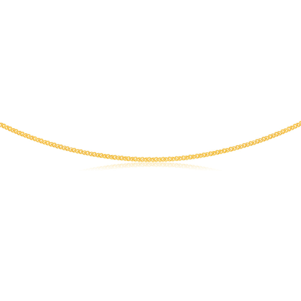 9ct Yellow Gold Silver Filled 45cm Chain 80gauge