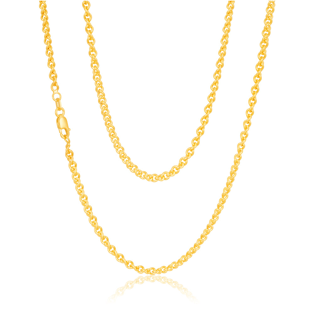 9ct Yellow Gold Silver Filled 45cm Chain 80gauge