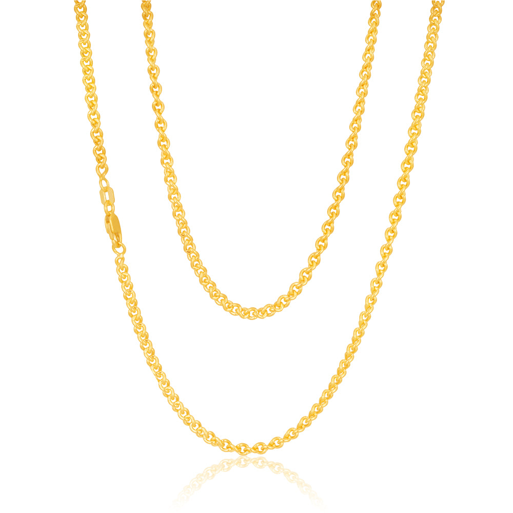 9ct Yellow Gold Silver Filled 50cm Chain 80gauge