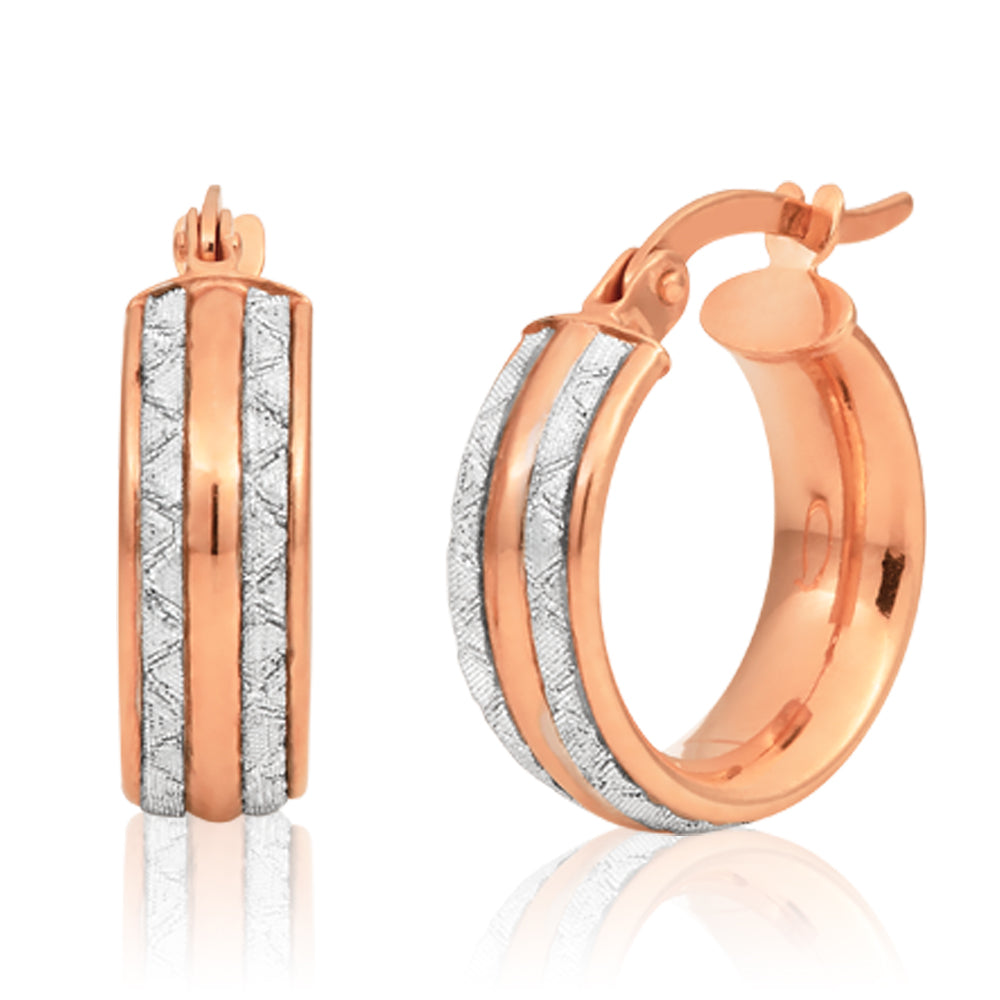 9ct Rose Gold Silver filled  Stardust Hoops