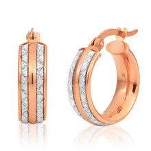 Load image into Gallery viewer, 9ct Rose Gold Silver filled  Stardust Hoops