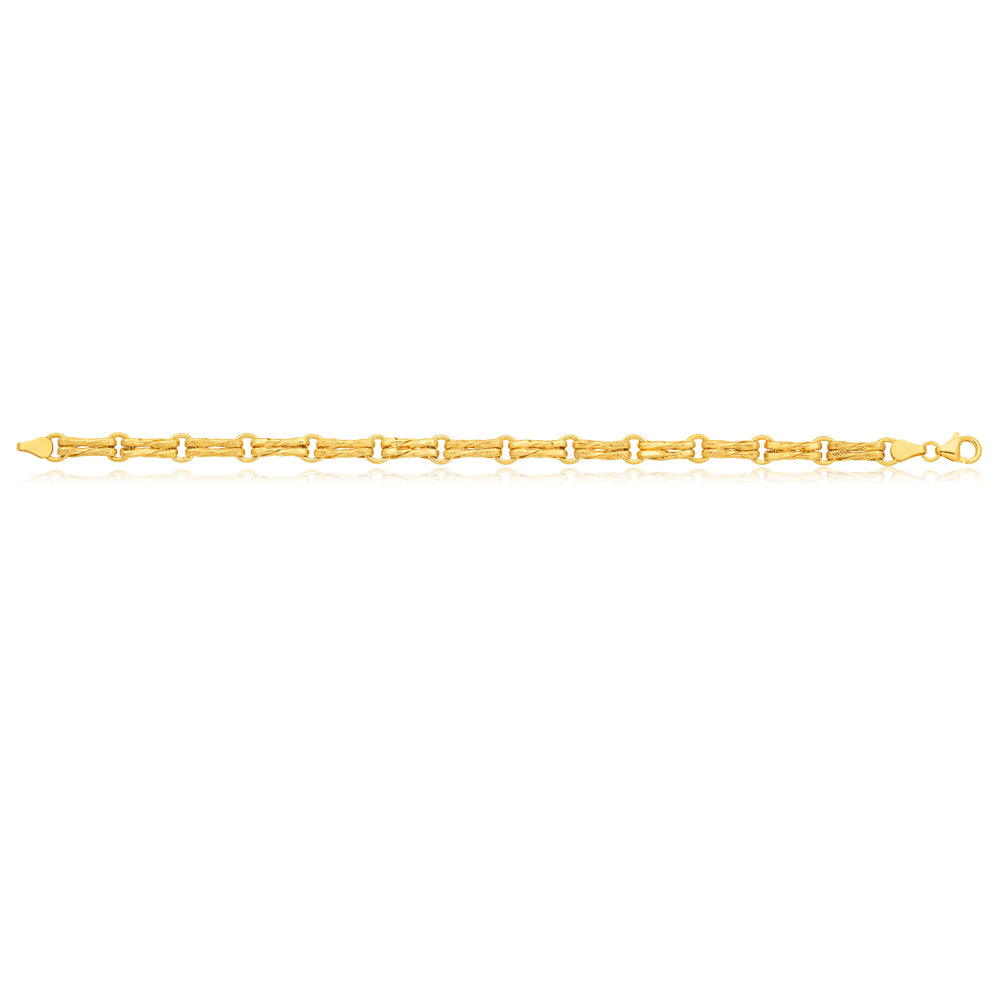 Silverfilled 9ct Yellow Gold 20cm Gate Bracelet