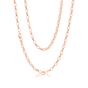 9ct Rose Gold Silverfilled 50cm Belcher Chain
