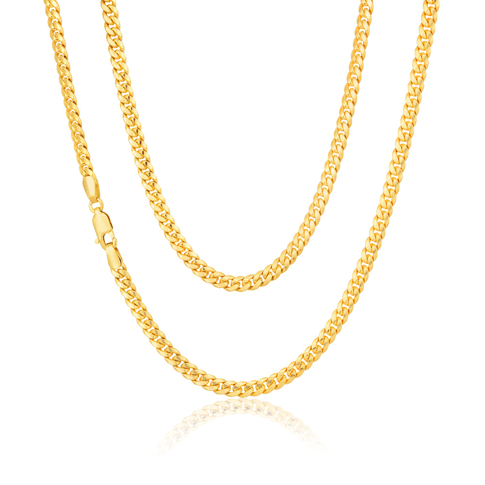 9ct Yellow Gold Silverfilled 45cm Curb Chain