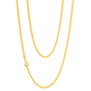 9ct Yellow Gold Silverfilled 50cm Curb Chain