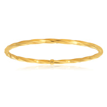 Load image into Gallery viewer, 9ct Yellow Gold 4mm Silverfilled 65mm Twist Bangle