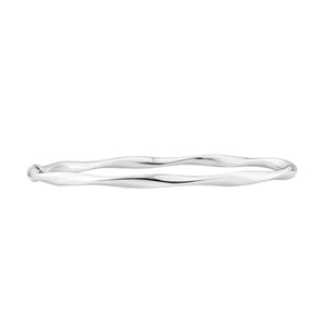 9ct Silverfilled 65mm Open Twist White Gold Bangle