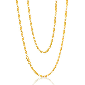 9ct Yellow Gold Silver Filled 50cm 70 Gauge Curb Chain