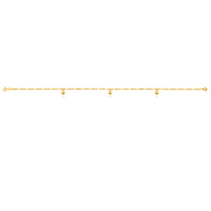 Gold Filled 4 Heart Charm 27cm Anklet