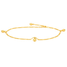 Load image into Gallery viewer, Gold Filled 4 Heart Charm 27cm Anklet