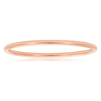 9ct Rose Gold SilverFilled 3mm x 65mm Plain Golf Bangle – Shiels