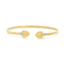 Load image into Gallery viewer, 9ct Two-Tone Gold Filled Heart Cuff Bangle