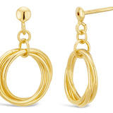9ct Gold Filled Twist Circle Stud Earrings