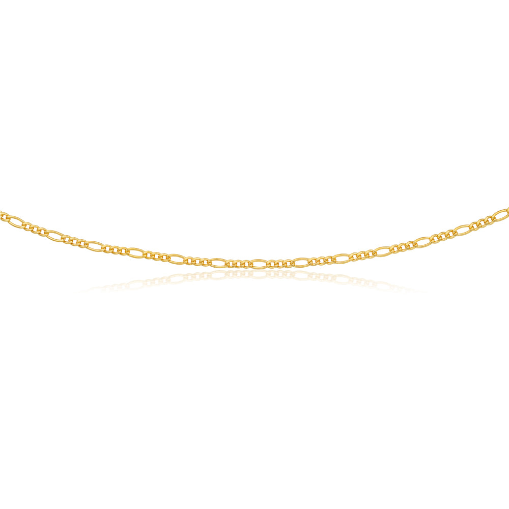 9ct Gold Filled  Figaro 50cm Chain 80 Gauge