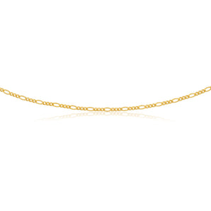 9ct Gold Filled  Figaro 50cm  80 Gauge Chain