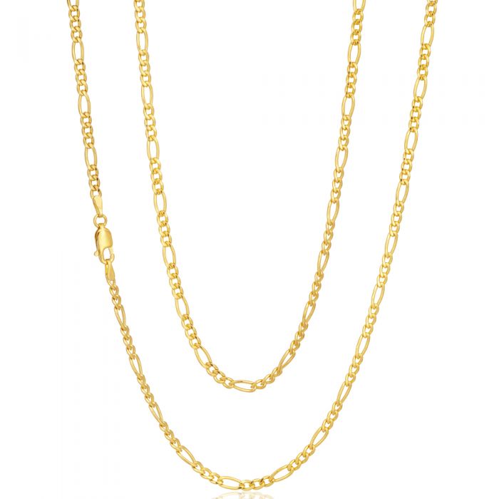 9ct Gold Filled Figaro 55cm Chain 80 Gauge