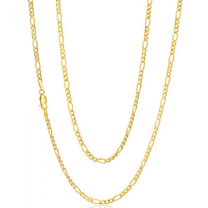 9ct Gold Filled Figaro 55cm Chain 80 Gauge
