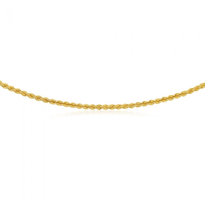 9ct Gold Filled Rope 50cm Chain 80 Gauge