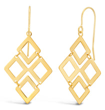 Load image into Gallery viewer, 9ct Yellow Gold Filled Diamond Shape Chandelier Drop Earrings