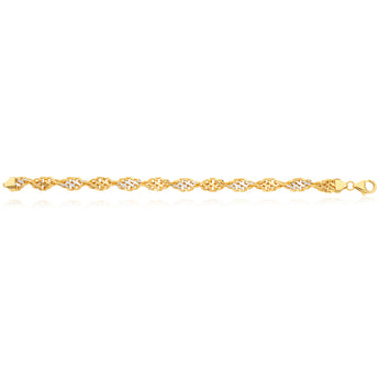9ct Two-Tone Gold Filled 19cm Singapore Link Bracelet