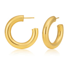 Load image into Gallery viewer, 9ct Yellow Gold Filled 20mm Plain Half Hoop Earrings