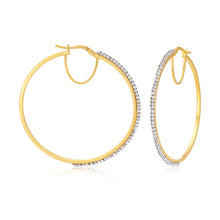 Load image into Gallery viewer, 9ct Yellow Gold Filled 40mm Crystal Hoop Earrings