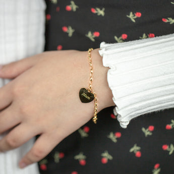 9ct Yellow Gold-Filled Mum Charm 19cm Bracelet