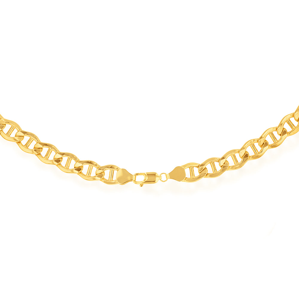 9ct Yellow Gold Silverfilled Anchor 55cm Chain
