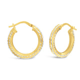 9ct Yellow Gold-Filled Hoop Earrings