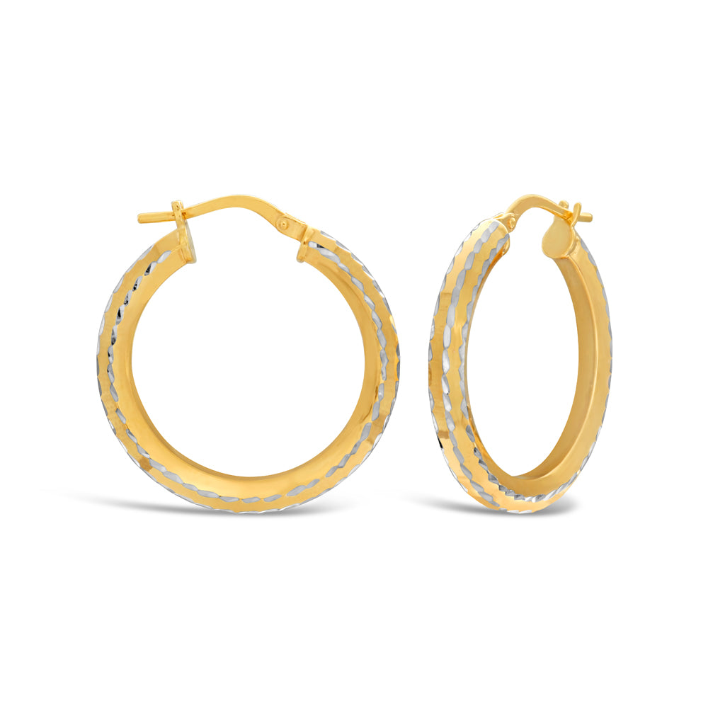 9ct Yellow Gold-Filled Hoop Earrings