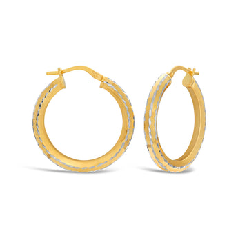 9ct Yellow Gold-Filled Hoop Earrings