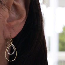 Load image into Gallery viewer, 9ct Yellow Gold-Filled Double Teardrop Crystal Earrings