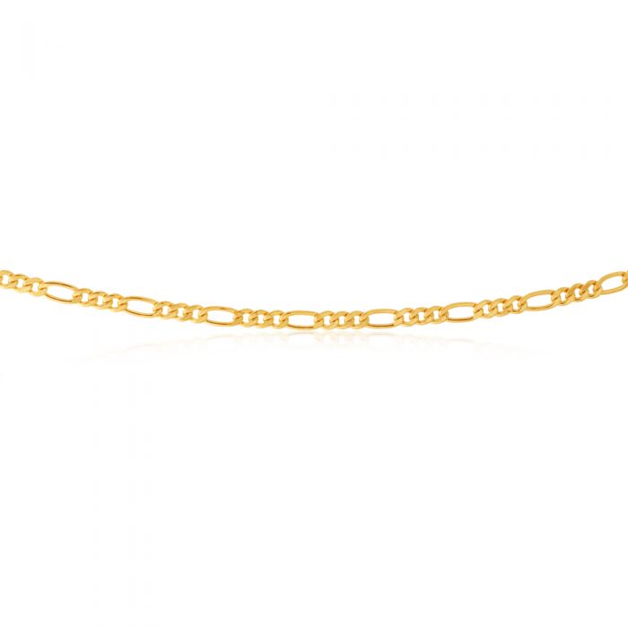 9ct Yellow Gold Copperfilled 55cm Figaro Chain