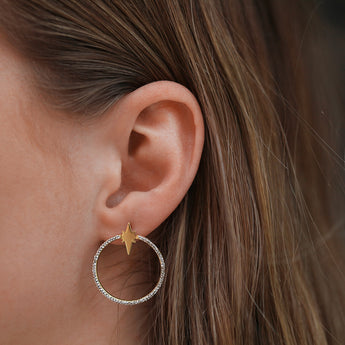 9ct Silver Filled Star Hoop Earrings