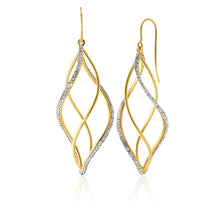 Load image into Gallery viewer, 9ct Yellow Gold Silver Filled Twisted Drop Earrings