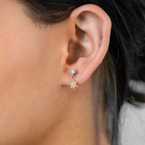 9ct Yellow Gold  Silver Filled Cubic Zirconia Turtle Drop Earrings