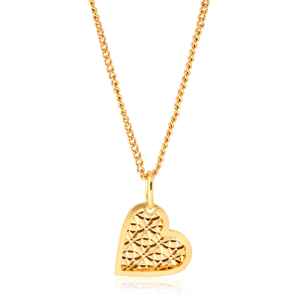 9ct Gold Silverfilled Heart Pendant