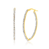 9ct Yellow Gold Silver Filled Oval Hoop Earrings