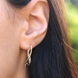 9ct Yellow Gold Silver Filled Half Hoop Twist Earrings