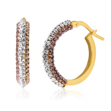 Load image into Gallery viewer, 9ct Yellow Gold Silver Filled Diamond Cut 15MM Hoop Earrings