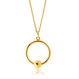 9ct Yellow Gold Silver Filled Ball Ring Pendant