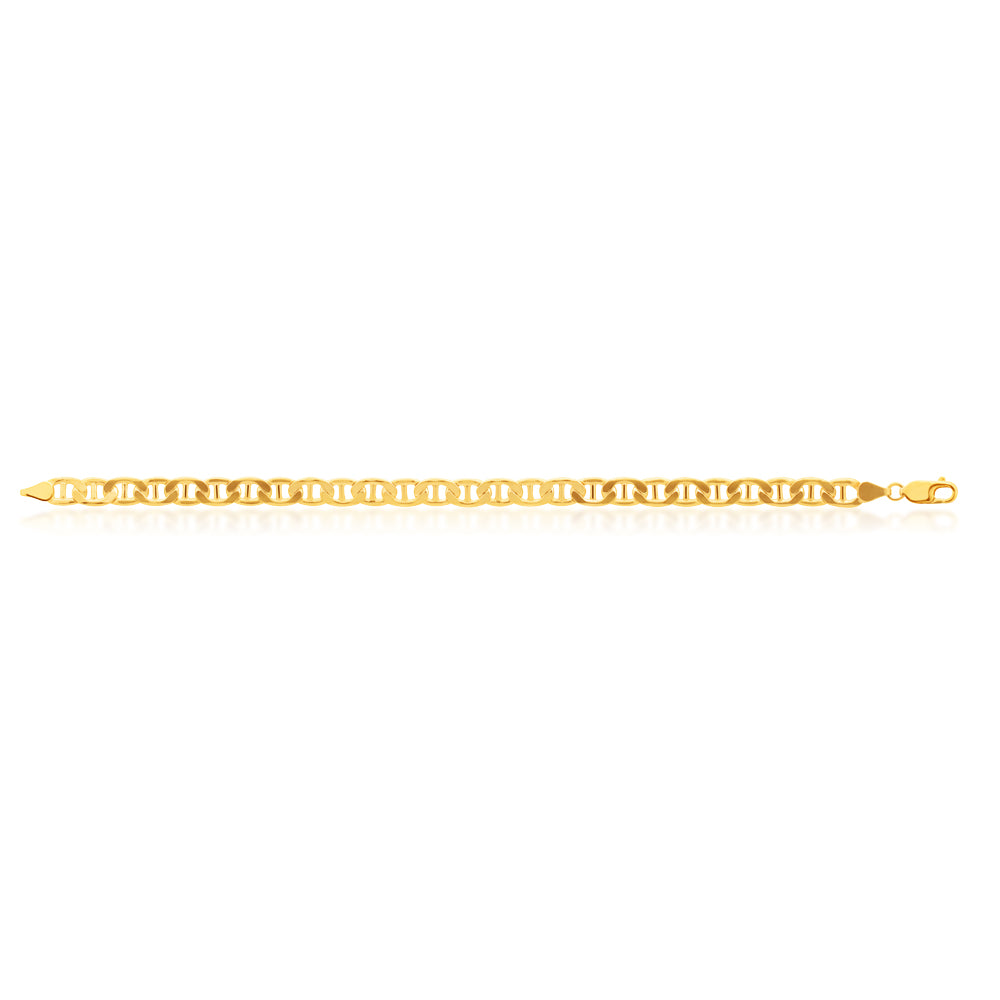 9ct Yellow Gold Silver Filled Anchor 170 Gauge 21cm Bracelet