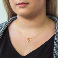Load image into Gallery viewer, 9ct Yellow Gold Silverfilled Heart Pendant on 45cm 20 Gauge Chain