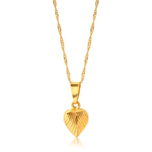 Load image into Gallery viewer, 9ct Yellow Gold  Silverfilled Heart Pendant on Chain 45cm