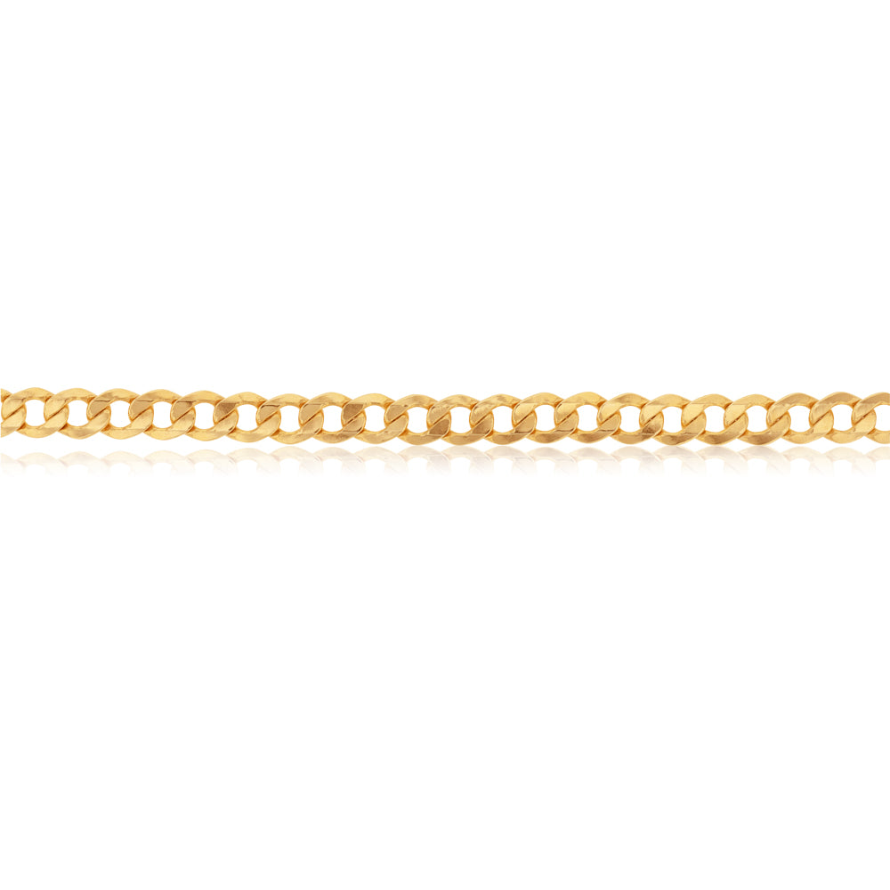 9ct Yellow Gold Silverfilled Flat curb 160 Gauge 55cm Chain